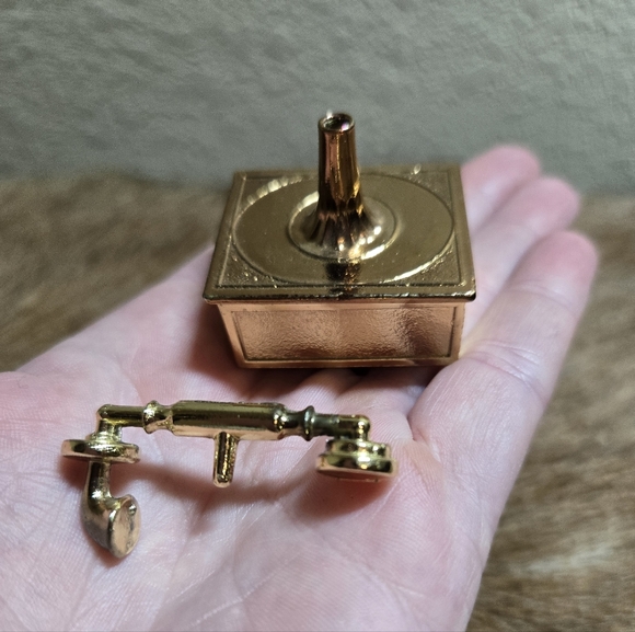 Brass Mini Vintage Phone Made In England - Picture 4 of 5